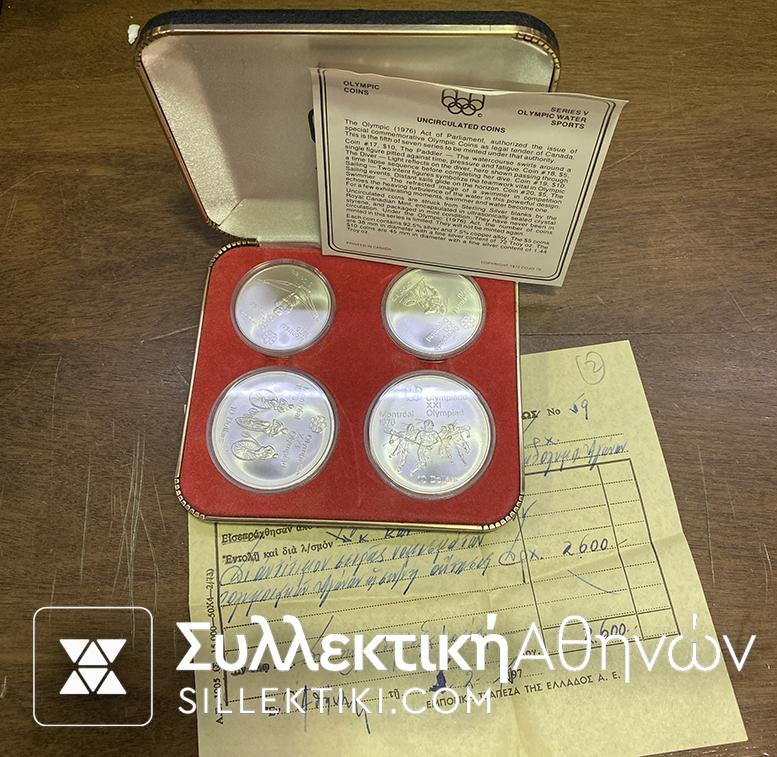 ΚΑΝΑΔΣ Σετ (4) Ολυμπιακών Αγώνων 1976 UNC